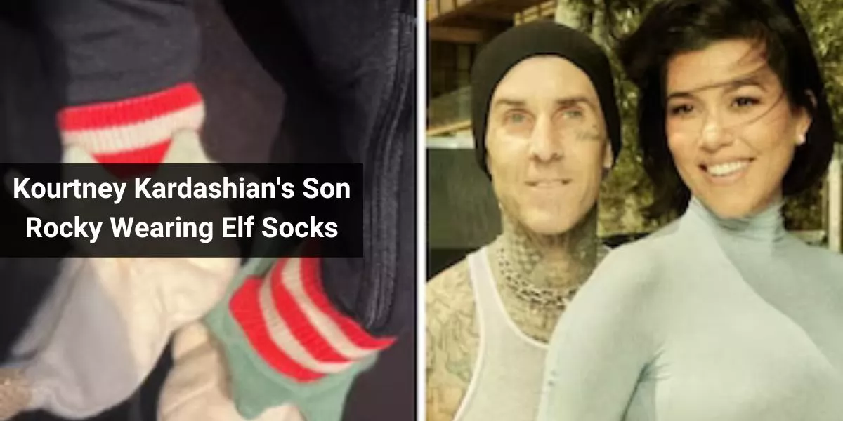 Kourtney Kardashian's Son Rocky Wearing Elf Socks